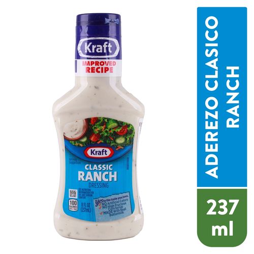 Aderezo Kraft salsa ranch clásico dressing - 237 ml