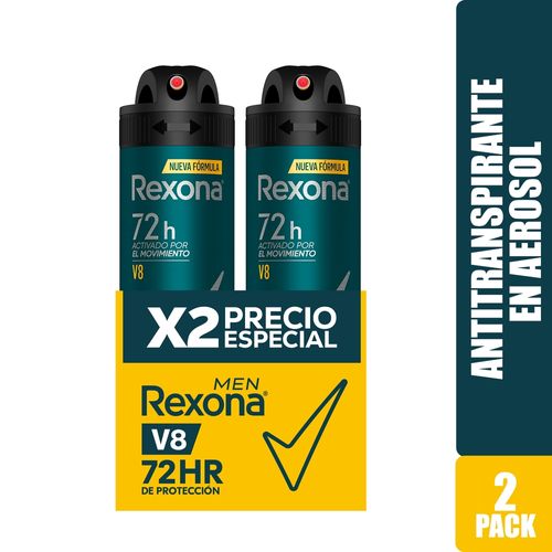 2 Pack Desodorante Rexona V8 Aerosol - 300ml