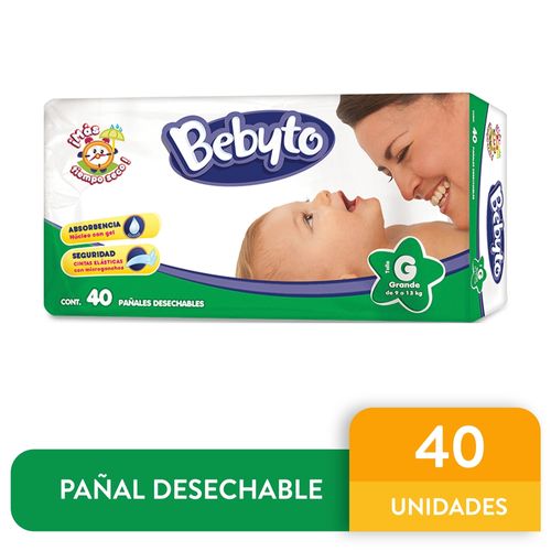 Pañales Desechables Marca Bebyto Talla 3 - 40 Unidades