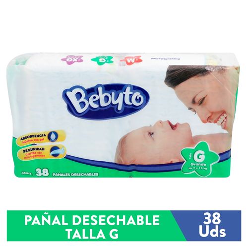 Pañales Desechables Marca Bebyto Talla 2 - 40 Unidades