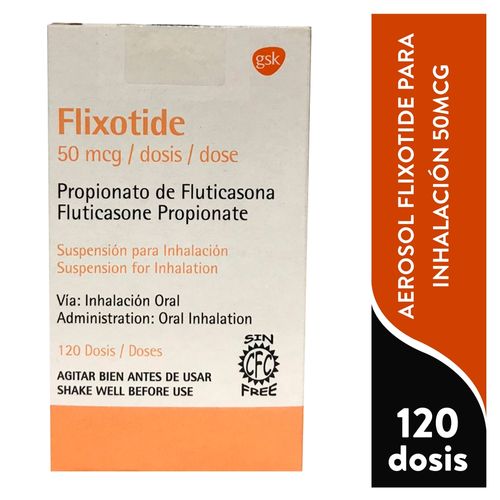 Flixotide 50 Mcg Cfc Free 120 Dosis-Precio indicado por corticosteroidesxx