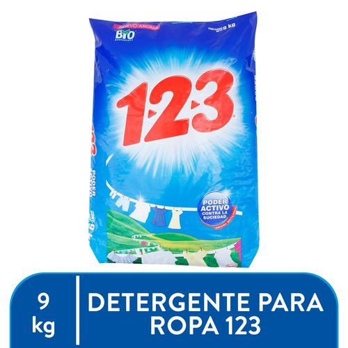 Detergente Polvo 123 Regular - 9kg (9000gr)