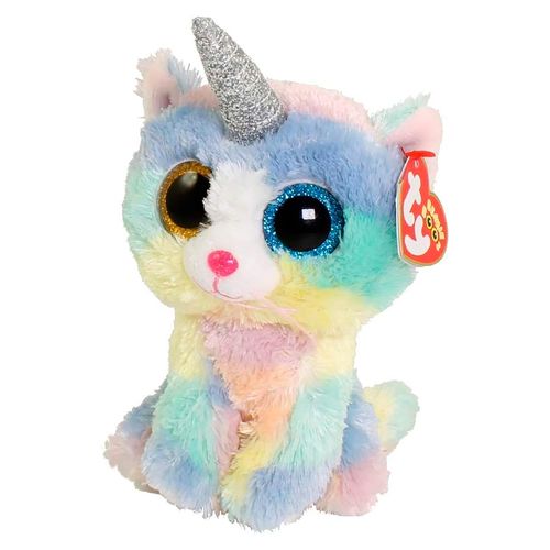 Peluche Ty Beanie Boos Heather  Gato  Unicornio Multicolor Clip