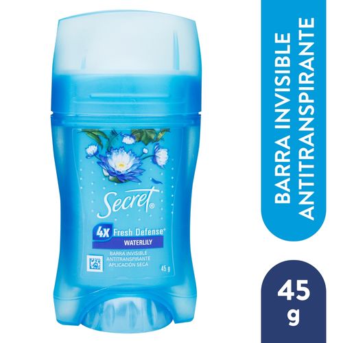 Desodorante en barra invisible Secret fresh defense waterlily - 45 g