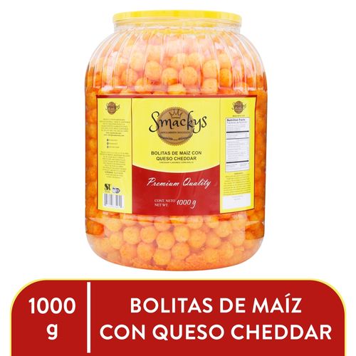 Snack Smackys bolitas de maiz con queso cheddar - 1000 g
