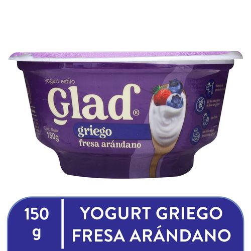 Yogurt Glad griego sabor fresa y arándano - 150 g