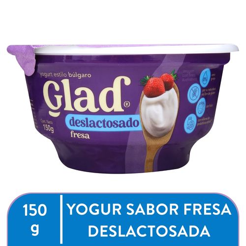 Yogurt Glad deslactosado sabor fresa - 150 g