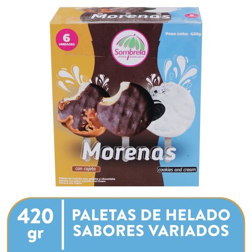 Helados Sombrela Morenas 6 pack - 420 g