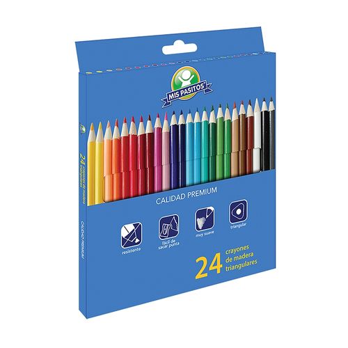 Lápices de color Mis Pasitos premium - 24 Uds
