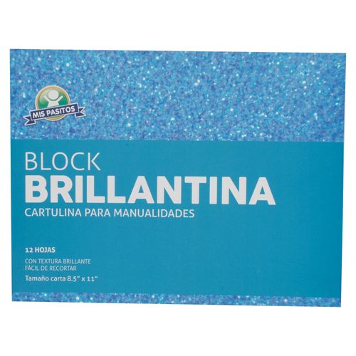 Block de cartulinas Mis Pasitos con brillantina tamaño carta - 12 hojas