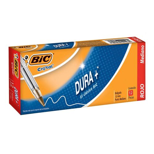 Bolígrafo Bic dura más color rojo caja - 12 Uds