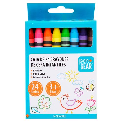 Crayones Pen + Gear de cera colores surtidos - 24 Uds
