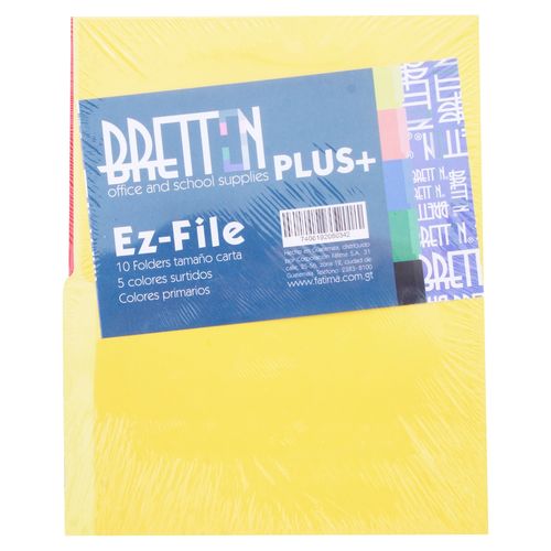 Folder Bretton carta colores primarios - 10 Uds