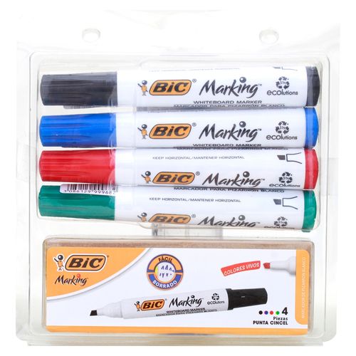 Marcadores Bic acrílicos para pizarra colores surtidos - 4 Uds