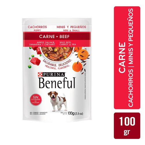 Comida húmeda para cachorros Beneful minis y pequeños sabor carne - 100 g