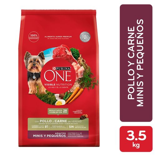 Comida para perro Purina One adultos minis y pequeños Pollo y Carne - 3.5 kg