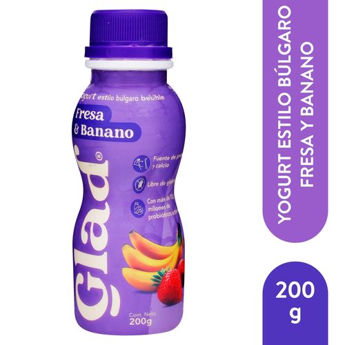 Yogurt Glad Liquido Fresa Banano - 200gr