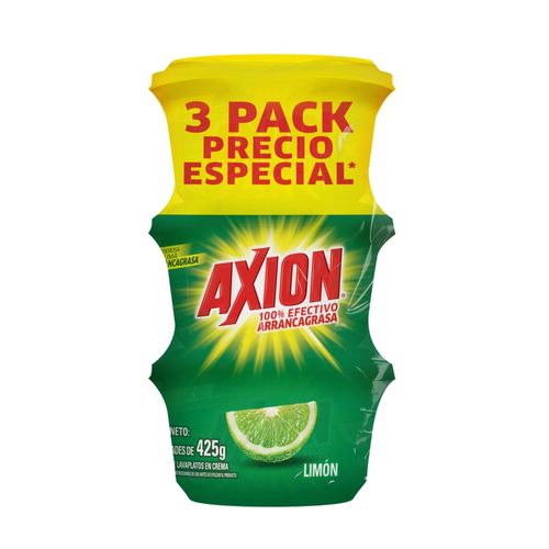 Lavaplatos en pasta Axion limón 3 pack - 1275 g