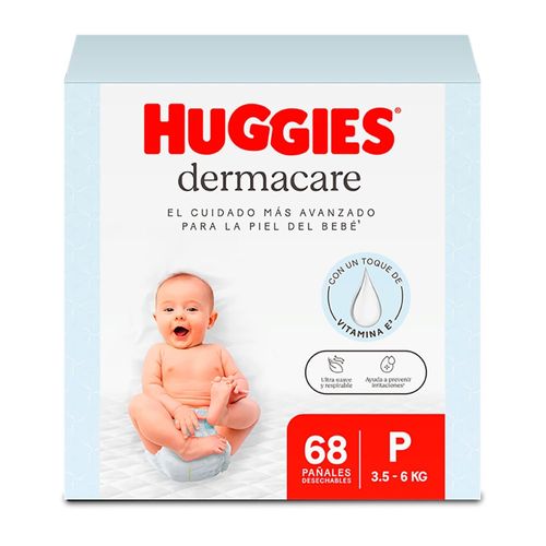 Pañales Huggies Dermacare Etapa 1/P - 68 Unidades