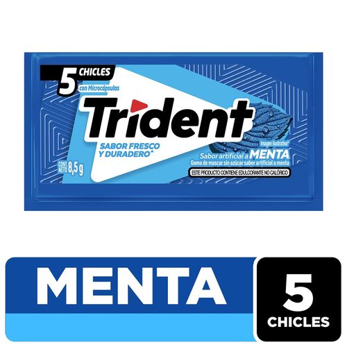 Goma Mascar Trident Slab 5S Sabor Menta - 8.5g