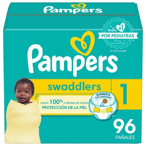 Pañales Pampers Swaddlers Talla 1, 4-6kg - 96Uds