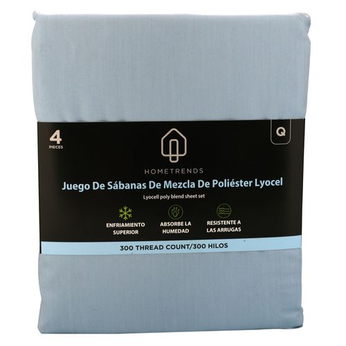Ht Set De Sabanas Queen De 300 H Azul B