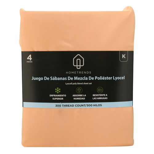 Set de sábanas Home Trends king peach - 4 Pzas