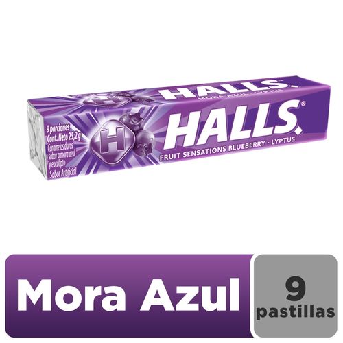 Caramelos Duros Halls Mora Azul  9 Uds - 25,2g
