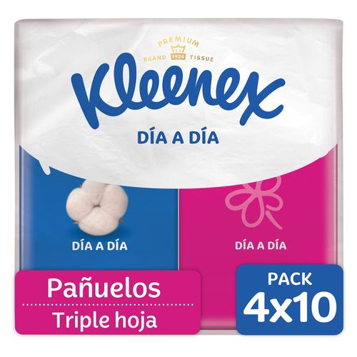 Pañuelos Faciales Kleenex De Bolsillo 4 Pack - 10 Uds