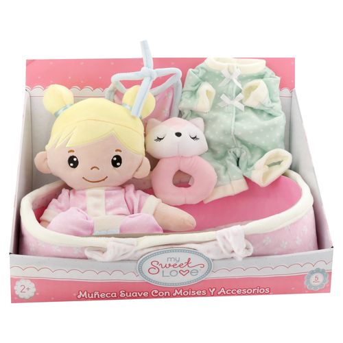 Set de muñeca Baby Boutique con moises y accesorios
