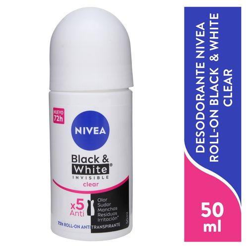 Desodorante Nivea Rollon Black White Clear - 50ml
