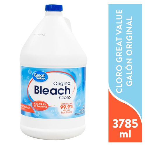 Cloro Marca Great Value Galón Original -3785 ml