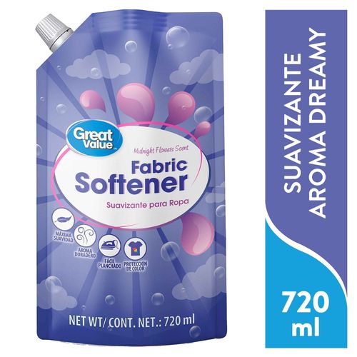 Suavizante Cuidado Avanzado Marca Great Value Aroma Dreamy Paradise -720 ml