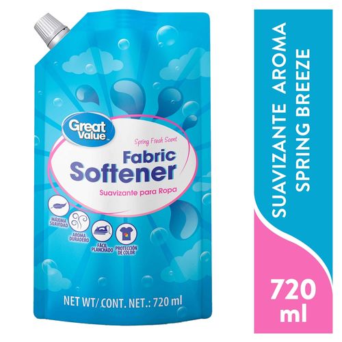 Suavizante Marca Great Value Cuidado Avanzado Aroma Spring Breeze -720 ml