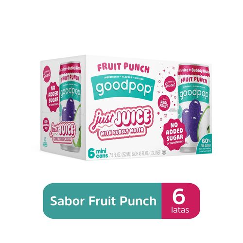 Fruit Punch Good Pop 6 mini Lata - 1300 ml