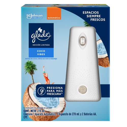Aromatizante Glade Automático Aparato Coco Vibes - 270 ml