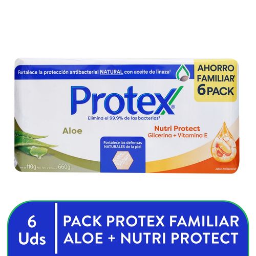 Jabon Protex Mixto Aloe Vit E 6Pk 660Gr