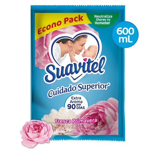 Suavizante de Telas Suavitel Cuidado Superior Fresca Primavera Sachet -600ml