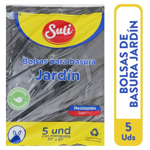Bolsa Para Basura Suli Negra Tamaño Jardinera - 5 Unidades
