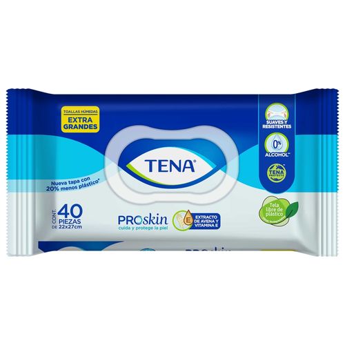 Toallas Tena ® Húmedas Extra Grandes  -  40 Unidades