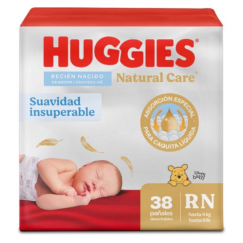 Pañales Huggies Natural Care Etapa 0/RN - 38 Unidades