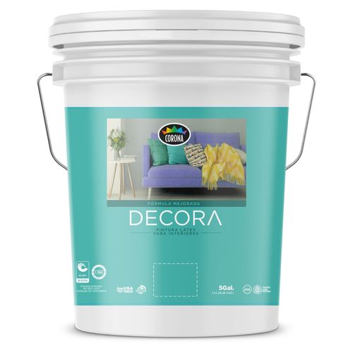 Pintura Latex Decora, Para Interiores Fórmula Mejorada Color Salmon En Cubeta - 5 Galónes