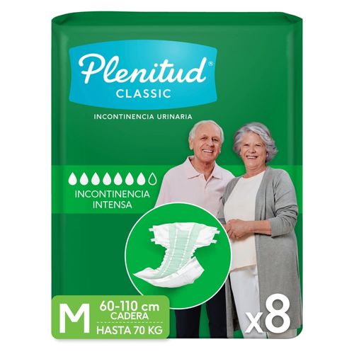 Pañales Adulto Plenitud Classic M - 8 Unidades