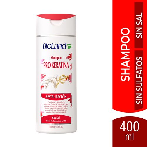 Shampoo Bioland Pro keratina Restauración Total - 400 ml