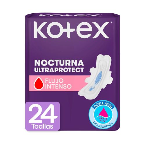 Toallas Femeninas Kotex Nocturna - 24 Unidades