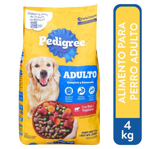 Alimento seco Pedigree para perros adultos sabor res y vegetales - 4 kg