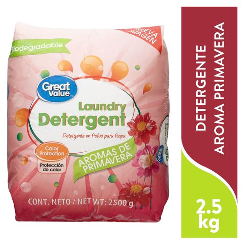 Detergente Great Value En Polvo Aroma Primavera - 2.5 kg