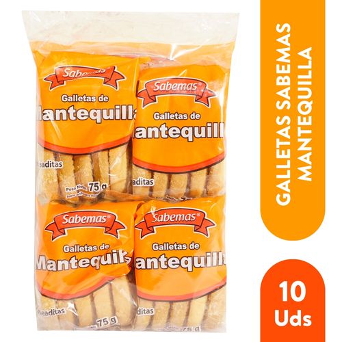 Galletas Sabemas Mantequilla - 300 g-10 Unidades