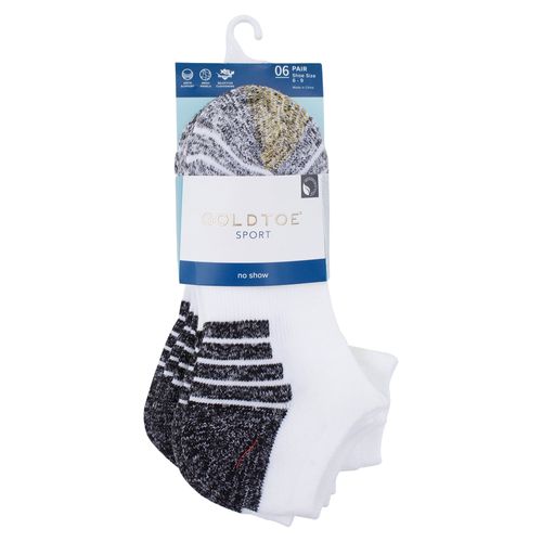 6Pk No Show Calceta Damas Gold Toe