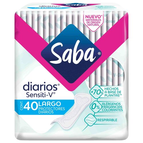 Protectores Diarios Saba Sensiti-V Largos -  40 Unidades